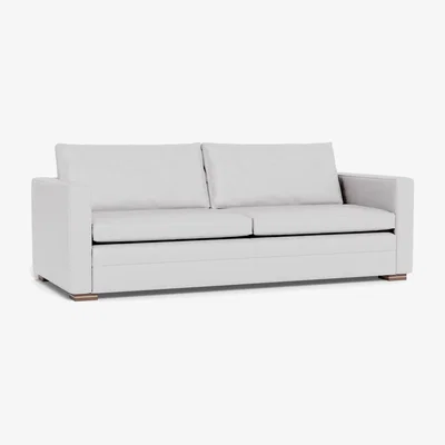Heal's Heal's Palermo 4 Seater Sofa Leather Grain White 000 Walnut Feet - Heal's UK Furniture