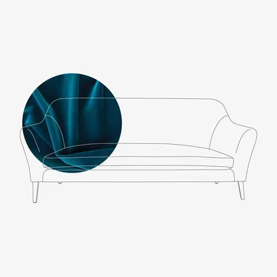 Heal's Heal's Wallis 4 Seater Sofa Velvet Teal Walnut Feet - Heal's UK Furniture