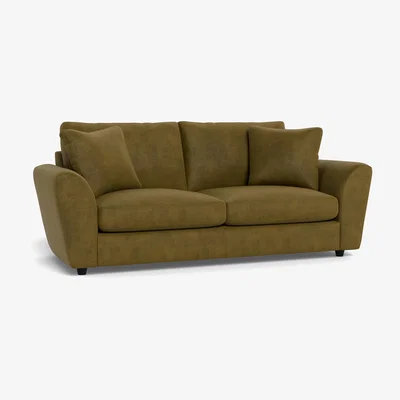 Heal's Heal's Snooze 4 Seater Sofa Smart Luxe Velvet Peridot Black Feet