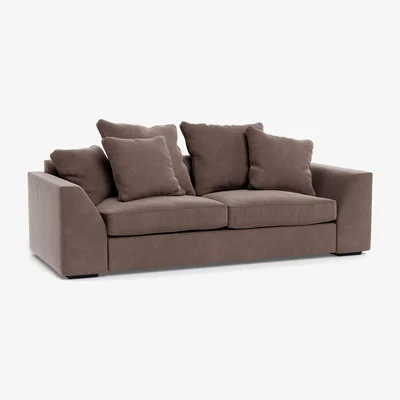 Heal's Heal's Cumulus 4 Seater Sofa Smart Velvet Mouse Black Feet - Heal's UK Furniture