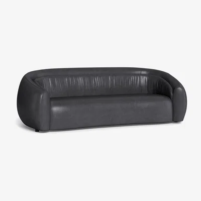 Heal's Heal's Flora 4 Seater Sofa Linea Leather Black