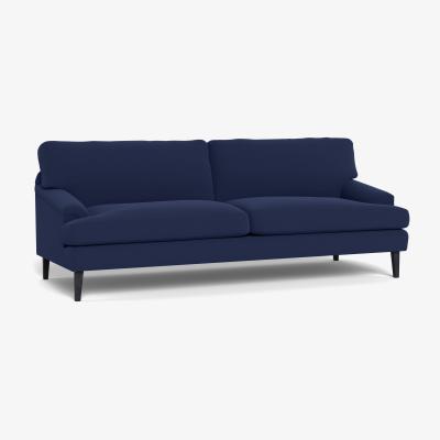Heal's Heal's Stanton 4 Seater Sofa Melton Wool New Navy Black Feet