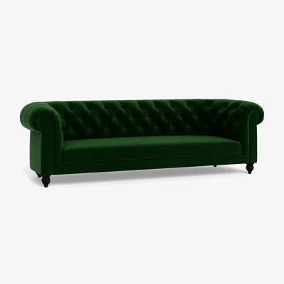 Heal's Heal's Fitzrovia 4 Seater Sofa Smart Velvet Forest Black Feet - Heal's UK Furniture