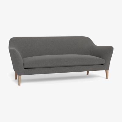 Heal's Heal's Wallis 4 Seater Sofa Smart Linen Mix Grey Black Feet - Heal's UK Furniture