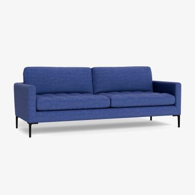 Heal's Heal's Eton 4 Seater Sofa Brushed Cotton Cobalt Black Feet - Heal's UK Furniture
