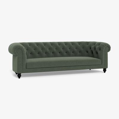 Heal's Heal's Fitzrovia 4 Seater Sofa Boucle Fern Black Painted Feet