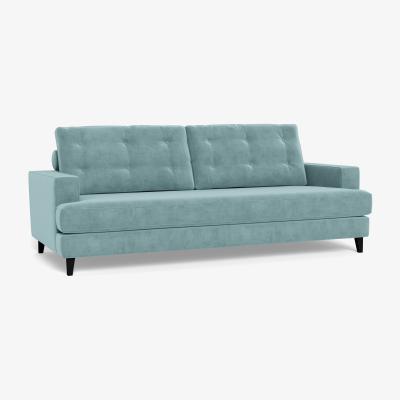 Heal's Heal's Mistral 4 Seater Sofa Smart Luxe Velvet Mineral Blue Black Feet
