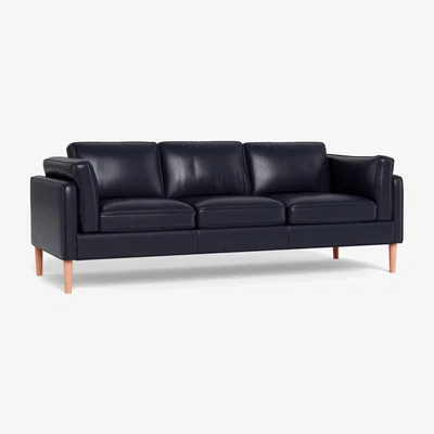 Heal's Heal's Sonno 4 Seater Leather Stonewash Black 263 Wenge Black Feet - Heal's UK Furniture