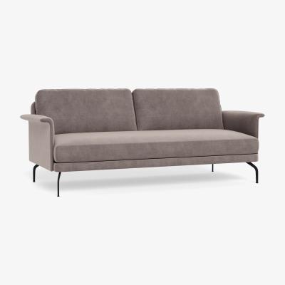 Heal's Heal's Iver 4 Seater Sofa Smart Luxe Velvet Mushroom Black Feet