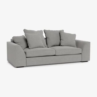 Heal's Heal's Cumulus 4 Seater Sofa Texture Pale Grey Black Feet - Heal's UK Furniture