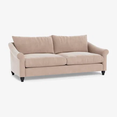 Heal's Heal's Devon 4 Seater Smart Velvet Pebble Walnut Stain Beech Feet - Heal's UK Furniture