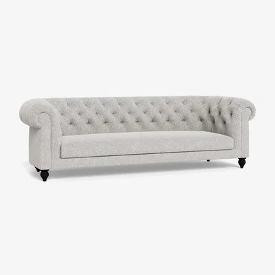 Heal's Heal's Fitzrovia 4 Seater Sofa Chunky Boucle Ecru Black Painted Feet