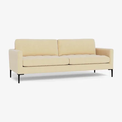 Heal's Heal's Eton 4 Seater Sofa Smart Luxe Velvet Biscuit Black Feet