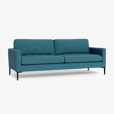 Heal's Heal's Eton 4 Seater Sofa Brushed Cotton Cadet Black Feet - Heal's UK Furniture