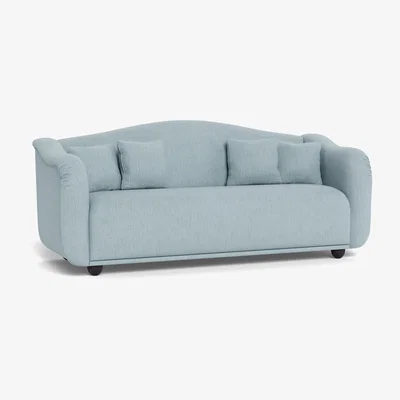 Heal's Heal's Tetbury 4 Seater Sofa Smart Linen Mix Duck Egg Black Beech Feet