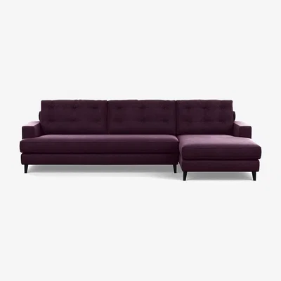 Heal's Heal's Mistral 4 Seater Sofa Smart Luxe Velvet Azure Black Feet - Heal's UK Furniture