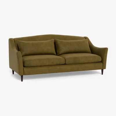 Heal's Heal's Somerset 4 Seater Sofa Smart Luxe Velvet Peridot Natural Feet
