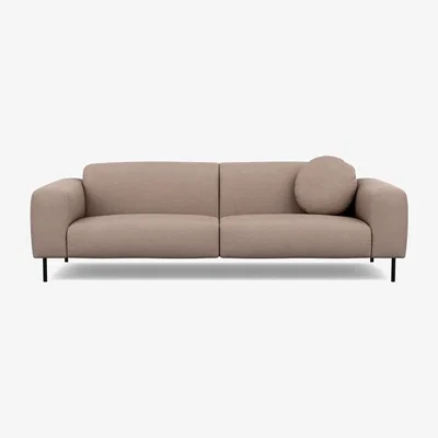 Heal's Heal's Luna 4 Seater Sofa Tundra Texture Latte Black Feet - Heal's UK Furniture