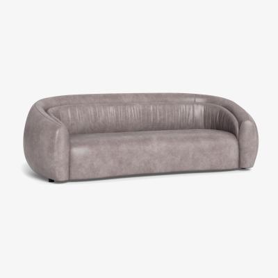 Heal's Heal's Flora 4 Seater Sofa Heritage Leather Stone Grey 2060