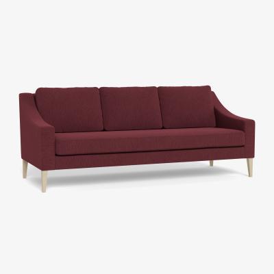 Heal's Heal's Richmond 4 Seater Sofa Smart Linen Mix Maroon Natural Ash Feet - Heal's UK Furniture