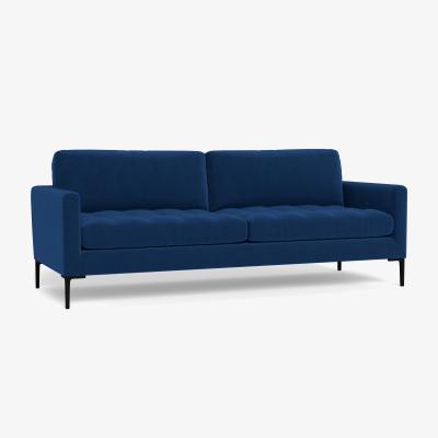 Heal's Heal's Eton 4 Seater Sofa Velvet Petrol Brass Feet - Heal's UK Furniture