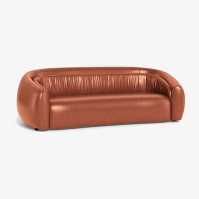 Heal's Heal's Flora 4 Seater Sofa Stonewash Leather Light Brown