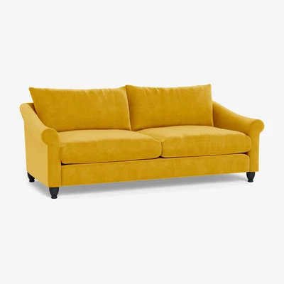 Heal's Heal's Devon 4 Seater Smart Luxe Velvet Canary Natural Ash Feet - Heal's UK Furniture