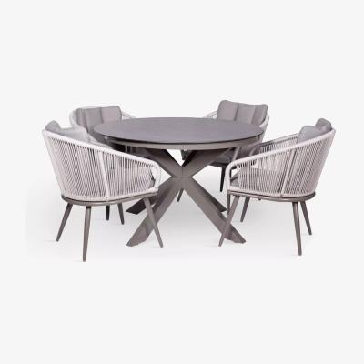 John Lewis Royalcraft Aspen 4-Seater Garden Dining Table & Chairs Set, Grey