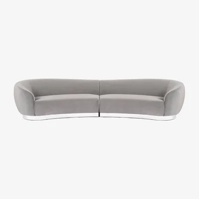 My Furniture Equinox Six Seat Sofa – Dove Grey – Polished Chrome Base