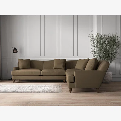 Nkuku Nkuku Deni Corner Sofa | Make To Order | Grand | Brera Linen Chestnut