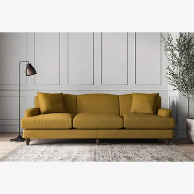 Nkuku Nkuku Deni Sofa | Make To Order | Super Grand | Recycled Cotton Ochre