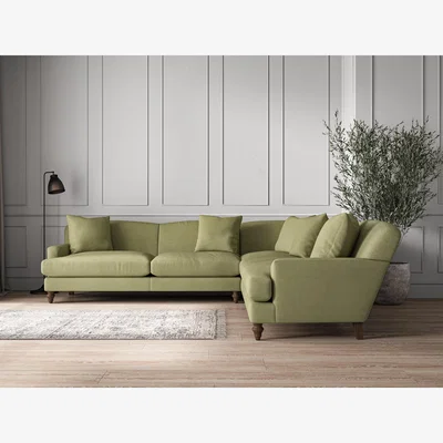 Nkuku Nkuku Deni Corner Sofa | Make To Order | Grand | Brera Linen Sage