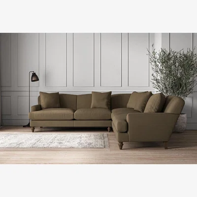 Nkuku Nkuku Deni Corner Sofa | Make To Order | Large | Brera Linen Chestnut