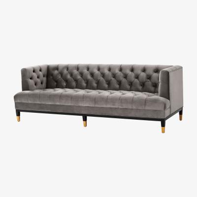 Olivia's Eichholtz Castelle Sofa Roche Porpoise Grey Velvet