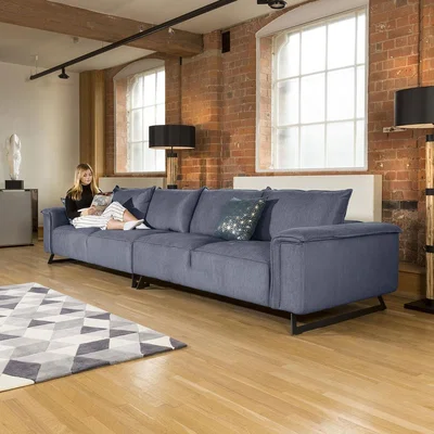 Quatropi Quatropi Modern Large 4 Seater Extra Wide Sofa Custom Fabric