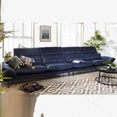 Quatropi Quatropi 6 Seater Modular Sofa - Straight, Adjustable Headrests, Reid 444x118cm