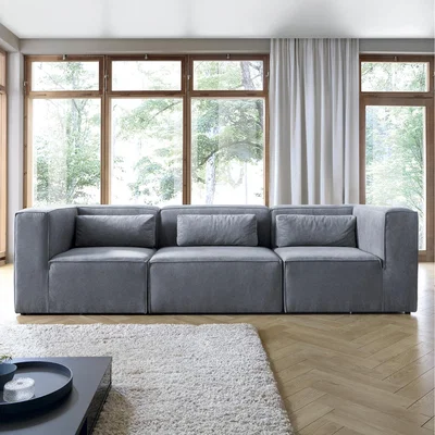 The Range Doris 4 Seater Sofa in Cord Chenille  - Dark Grey