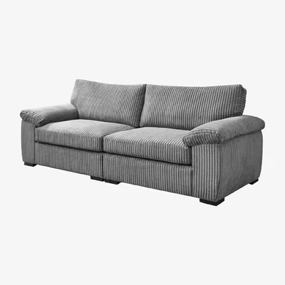 The Range Amara Modern Jumbo Cord 4 Seater - Grey