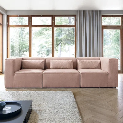 The Range Doris 4 Seater Sofa in Cord Chenille  - Pink
