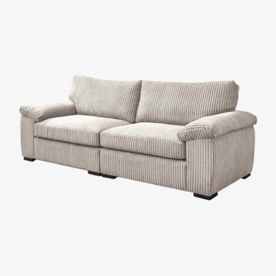 The Range Amara Modern Jumbo Cord 4 Seater - Cream