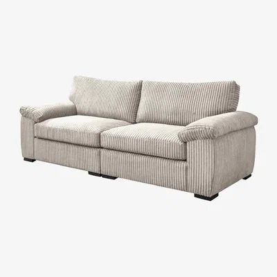 The Range Amara Modern Jumbo Cord 4 Seater - Cream