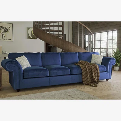 The Range Windsor 4 Seater Sofa - Granite / Silver Feet