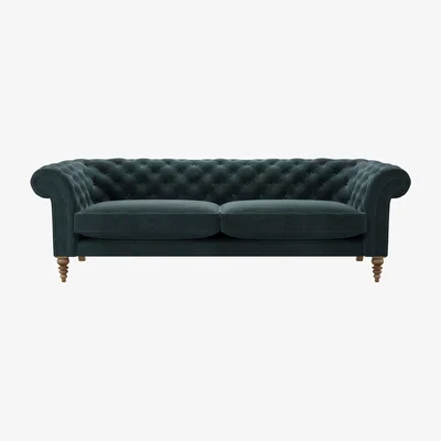 Sofa.com Oscar 4 Seat Sofa in Deep Forest Aquaclean Clever Velvet