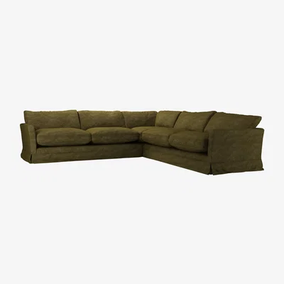 Sofa.com Otto Large Corner Sofa in Forest Soft Chenille - sofa.com