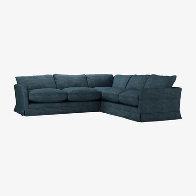 Sofa.com Otto Asym. Crn: LHF 2.5 Seat w RHF 2 Seat in Kingfisher Soft Chenille - sofa.com