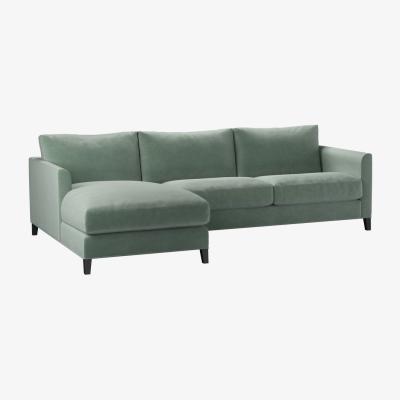 Sofa.com Izzy Medium LHF Chaise Sofa in Sage Smart Velvet - sofa.com