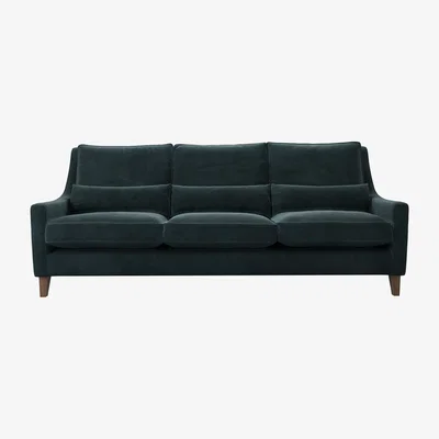 Sofa.com High Back Iggy 4 Seat Sofa in Deep Forest Aquaclean Clever Velvet