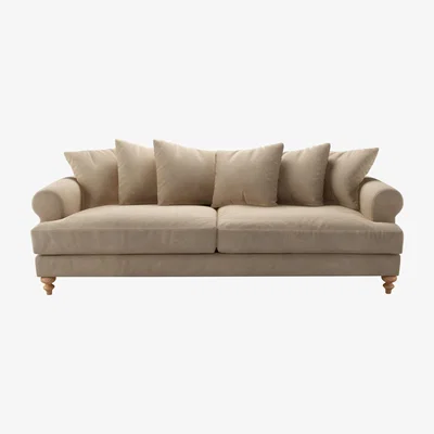 Sofa.com Teddy 4 Seat Sofa in Fawn Aquaclean Clever Velvet