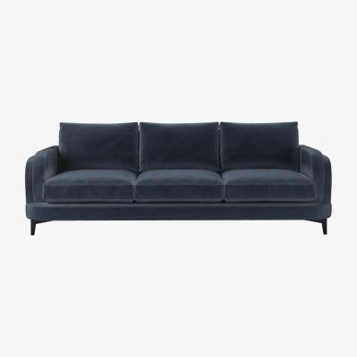 Sofa.com Boston Curved Arm 4 Seat Sofa in Skyfall Cotton Matt Velvet