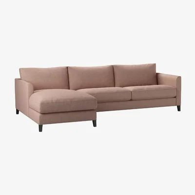 Sofa.com Izzy Large LHF Chaise Sofa in Blush Pure Belgian Linen - sofa.com